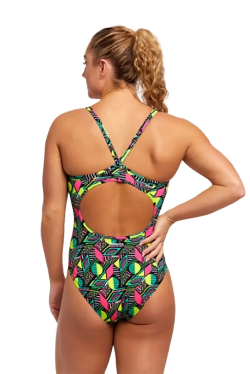 Funkita Ladies Diamond Back One Piece Dot Matrix-4